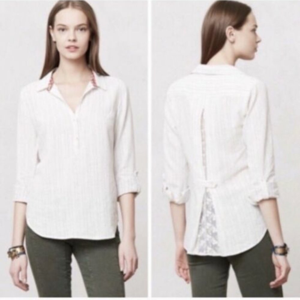 Anthropologie Isabella Sinclair Linen Blend Lace